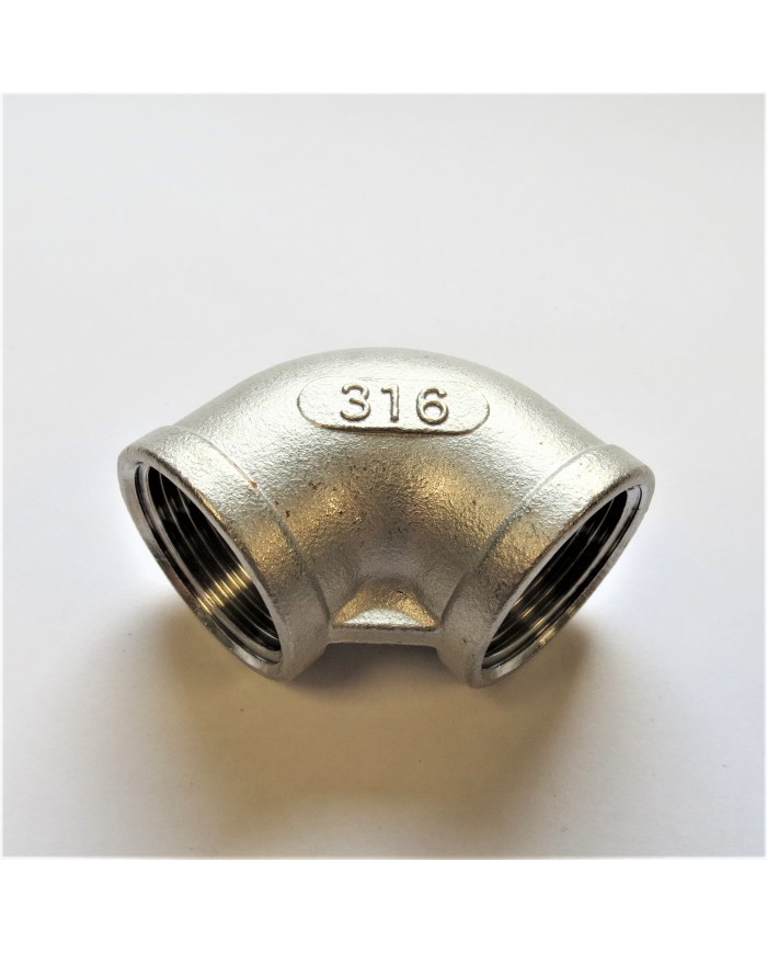 Kolano nierdzewne AISI 316 GW/GZ 1/8″ (kwasoodporne, 90°)