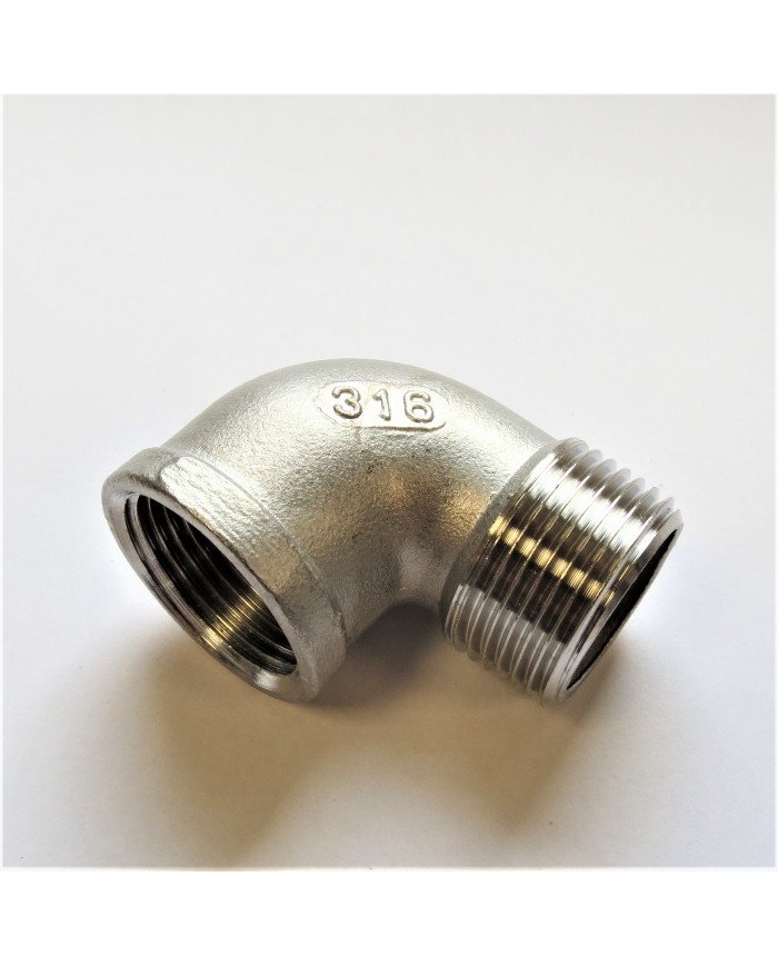 Kolano nierdzewne AISI 316 GW/GZ 1″ (kwasoodporne, 90°)