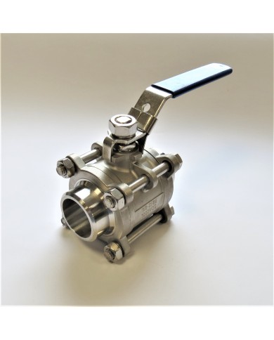 ZAWÓR KULOWY 3-CZĘŚCIOWY SS 2 1/2" NIERDZEWNY GAT. 316