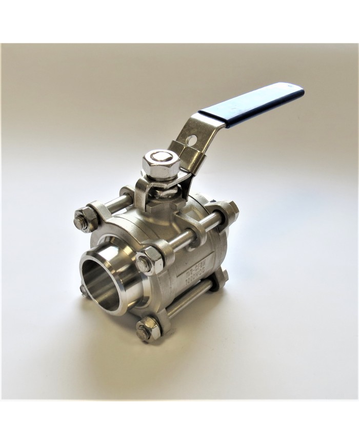 ZAWÓR KULOWY 3-CZĘŚCIOWY SS 2 1/2" NIERDZEWNY GAT. 316