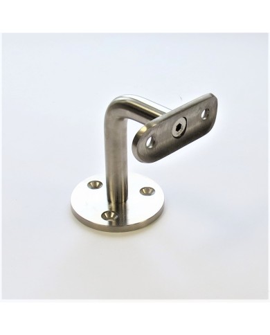 WSPORNIK PORĘCZY "L" SZLIF Z BLASZKĄ MONTAŻOWĄ NA RURĘ 42,4X2 Z OTW. 304