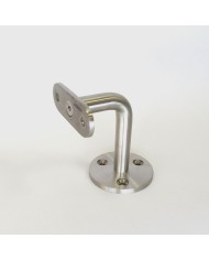 WSPORNIK PORĘCZY "L" SZLIF Z BLASZKĄ MONTAŻOWĄ NA RURĘ 42,4X2 Z OTW. 304