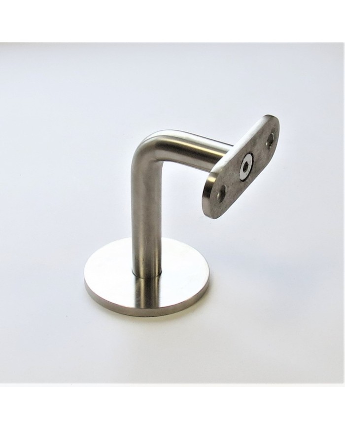 WSPORNIK PORĘCZY "L" SZLIF Z BLASZKĄ MONTAŻOWĄ NA RURĘ 42,4X2 GAT. 304