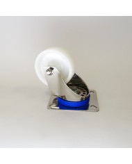 ZESTAW KOŁOWY (1) JXPP NA PŁYTCE STAL NIERDZEWNAKOŁO POLIPROPYLENOWE Z ŁOŻYSKIEM ŚLIZGOWYM (TEM PRACY -20' - + 80') FI 80 110KG