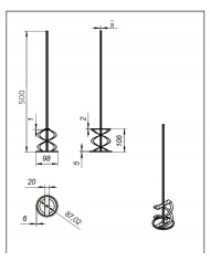 MIESZADŁO ZE STALI NIERDZEWNEJ SPIRALNE Z PŁASKOWNIKA FI 98MM