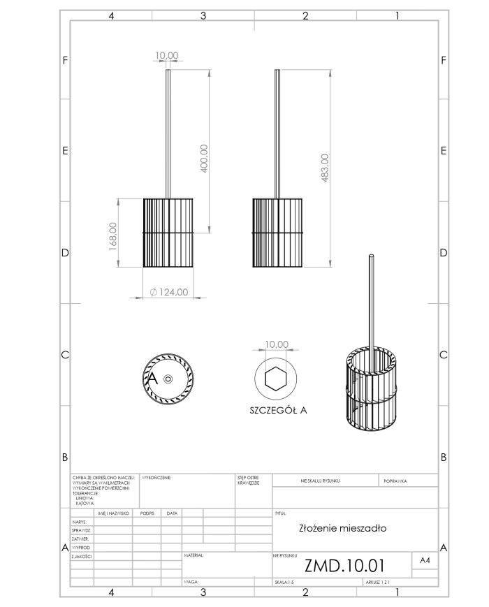 MIESZADŁO ZE STALI NIERDZEWNEJ DWUPIĘTROWE - BLASZKI FI 124MM