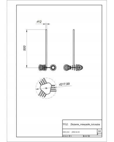 MIESZADŁO ZE STALI NIERDZEWNEJ - KOLUSZKA POLER FI 218MM M14