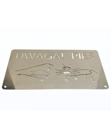 TABLICZKA "UWAGA PIES" 175X300MM