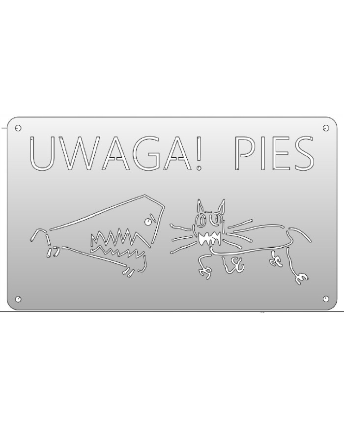 TABLICZKA "UWAGA PIES" 175X300MM