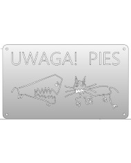 TABLICZKA "UWAGA PIES" 175X300MM