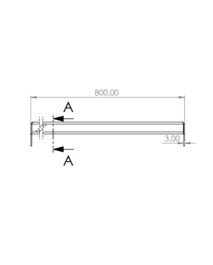 STOPIEŃ TŁOCZONY 800X260 STAL NIERDZEWNA INOX