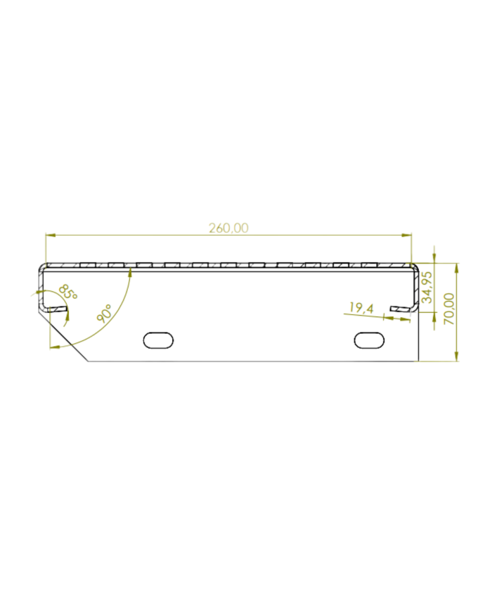 STOPIEŃ TŁOCZONY 800X260 STAL NIERDZEWNA INOX