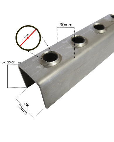 STOPIEŃ DRABINY TREP SZCZEBEL 40CM STAL NIERDZEWNA