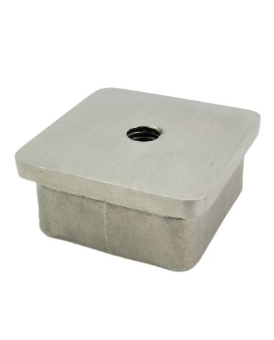 ZAŚLEPKA WBIJANA Z GWINTEM M8 SZLIF 60X60X2 NIERDZEWNA GAT. 304