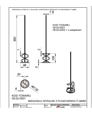 MIESZADŁO ZE STALI NIERDZEWNEJ SPIRALNE Z PŁASKOWNIKA FI 98MM M14